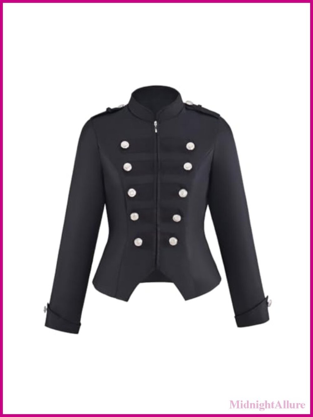 Women's Double Breasted Steampunk Ringmaster Jacket Military Blazer Zip Up